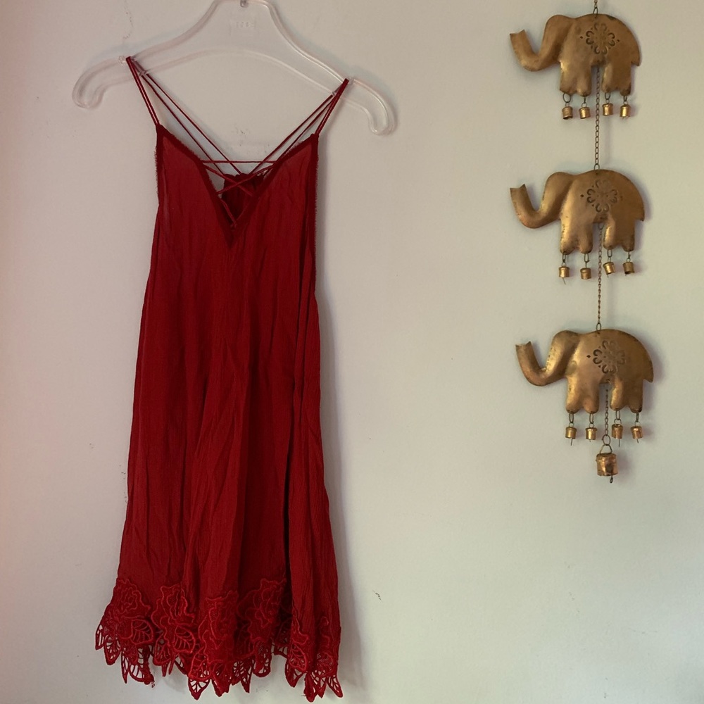 Free People Red Slip/Tunic